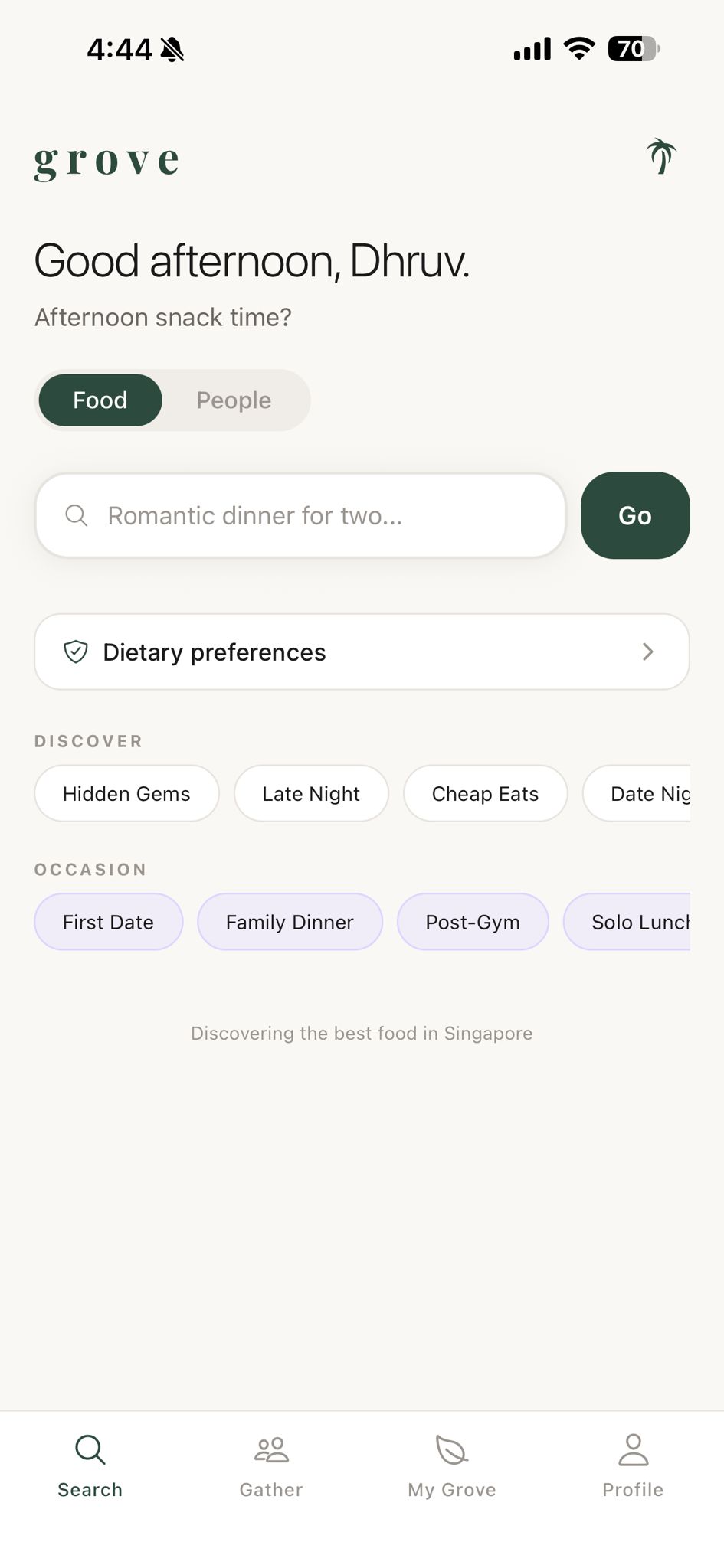 Grove app screenshot